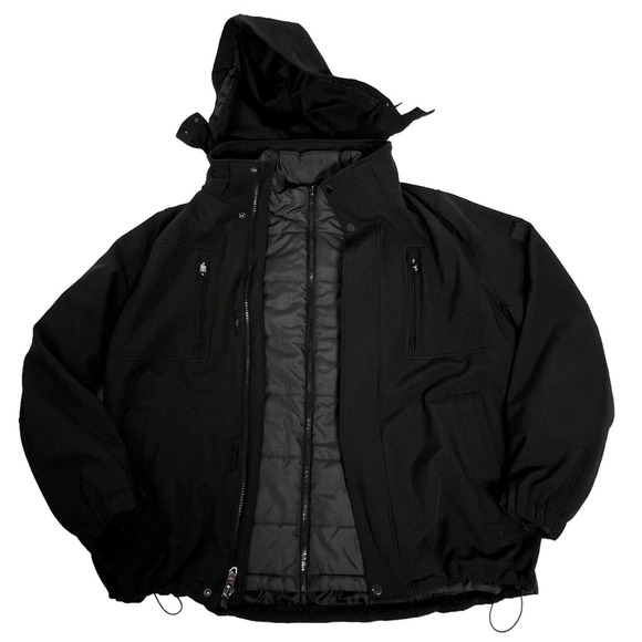 Calvin Klein Other - Calvin Klein Men's Double Puffer Jacket Water & Wind Resistant ZipUp Black, Sz L
